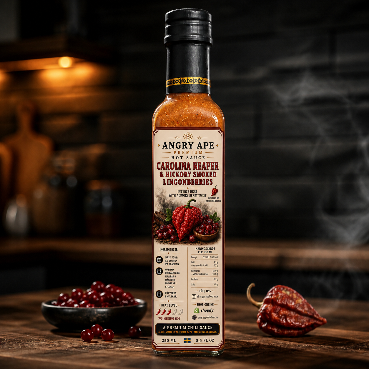 Carolina Reaper – Hickory Smoked Lingonberries